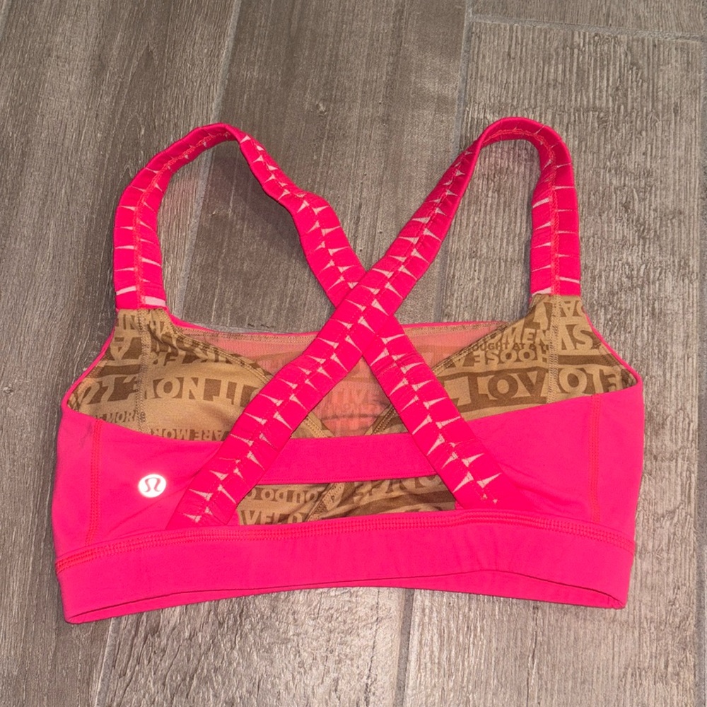 Lululemon Hot Pink Strappy Back Bra